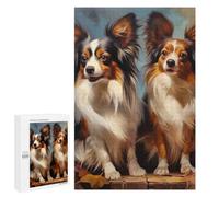 Two Papillon Dogs Portrait Jigsaw Puzzle, 1000 PCS, for Adults And Families, Shared Puzzle Time for Family And Friends, for Quiet Evenings