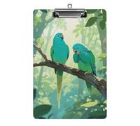 Two Parakeets Clipboard 8.5×12.5 Inch Acrylic Clip Board with Metal Clip A4 Letter Size Decorative Clipboard Cute Hanging Clipboards for Office, Teacher, Nurse, Doctor,