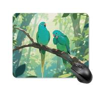 Two Parakeets Mouse Pad Square Mice Mat Waterproof Computer Mousepad with Non-Slip Rubber Base Wireless Mice Pad for Laptop Office Home Personalized Gaming Mousepad 25 * 30cm
