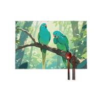 Two Parakeets Placemats Set of 4-17.7x11.8 Inch Washable Non-Slip Table Mats, Durable Wipeable Kitchen & Dining Mats for Party Decor, Home Table Setting, Oil/Scratch Protection