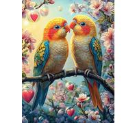 Two Parrots in Love Garden 1000-piece Jigsaw Puzzle Set For Adults Teens 14+ Logic Skill Indoor Game Family Game Night Summer Thick Cardboard 1000 PCS