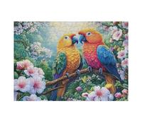 Two Parrots in Sunny Forest 300 Piece Jigsaw Puzzle for Adults Sick Day Activity Gentle Distraction No Dust Pieces Great Gift for Get Well Soon 300 PCS