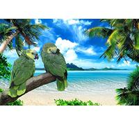 Two Parrots on a Tree Crown by the Sea Adult Puzzle Kids Jigsaw Puzzle 2000 Pieces Toy Game Gift 70x100cm