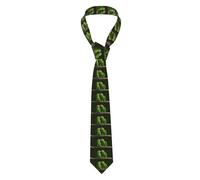 Two Parrots On Green Palm Tree Men'S Silk Polyester Ties,All-Over Print Necktie For Business,Wedding,Party-Non-Fade,Non-Wrinkle, Anti-Flyaway Clip Design