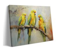 Two Parrots Watercolor Painting Macaw Portrait Art Poster Print Parrot Bird On The Tree Wall Picture Birds Canvas Art for Living Room And Bedroom Decor Wall Art Scroll Canvas Picture Living Room Decor