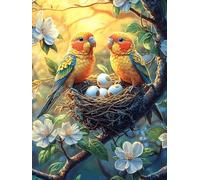Two Parrots with Eggs in A Nest 1000-piece Jigsaw Puzzle Bundle Wildlife Pet Family Puzzle Lovers Brain Training Mindful Activity Spring Creativity & Gift Giving 1000 PCS