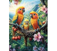 Two Parrots with Eggs in A Nest 500 Piece Premium Jigsaw Puzzle Science Fiction Magical Dream Adult Jigsaws Educational Game Hobby Home Decor Winter Gift Durable Wooden Cardboard 500 PCS