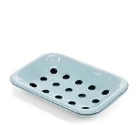 Two-Part Enamel Soap Dish in Blue, picture frames, Wall Mountable Style.