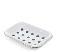 Two-Part Enamel Soap Dish - White