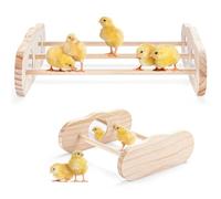 Two Pcs Chick Stand Training Perches, Chick Jungle Gym Perch Toys, Wood Chicken Roosting for Entertainment, Wooden Chick Perches for Coop & Brooder