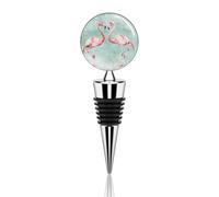 Two Peach Flamingos Wine Stopper Zinc Alloy Beverage Bottle Stopper Reusable Leak Proof Wine Cork Cute Champagne Saver Decorative Bottle Sealer Plug Gift for Men Women