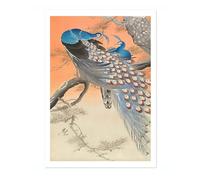Two Peacocks Ohara Koson Poster, Japanese Woodblock Ukiyo-E Print, Vintage Bird Art Picture Animal Painting Wall Art Exhibition, Japan Birds Home Decor, A4 (Print Only) - 29.7x21cm