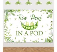 Two Peas in a Pod Baby Shower Backdrop, Greenery Peas themed Twins Photography Background, Sweet Peas Oh Babies Gender Reveal Pregnancy Announcement Party Supplies