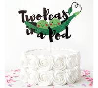 Two Peas in a Pod Cake Topper, Pea Twins Cake Topper, Twins Baby Shower Decoration, Pea Themed Baby Shower Supplies, 2 Peas in a Pod Cake Decor