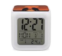 Two Penguins in Love Digital Alarm Clock with 7 Color Changing Night Light Battery Operated LED Wake Up Clocks with Snooze Touch Control Temperature Cube Bedside Lamps for Bedroom Nightstand Decor