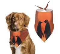 Two Penguins in Love Dog Bandanas Adjustable Bib Party Pet Decorations Cute Dog Triangle Scarfs for Small Medium Puppy Cat Costume Accessory
