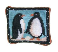 Two Penguins Needlepoint Pincushion kit by The Fei Collection