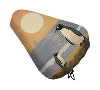 Two Penguins Pictures Bike Seat Cover, Extra Soft Comfy Bicycle Cover, Rain Sun Protector Seats Protectors Durable Dustproof Covers for City Mountain Bikes