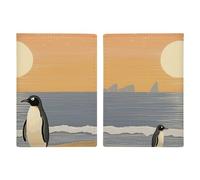 Two Penguins Pictures Passport Holder, ID Card Protector Case Passport Holder with Slot Passports Travel Wallet Document Cover for Women And Men