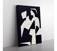 Two People In Abstract Canvas Print for Living Room Bedroom Home Office Décor, Wall Art Picture Ready to Hang, 76x50 cm (30x20 Inch) CAN3020-V1022-CK-4802