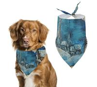 Two People on Chairs Printed Pet Scarf Polyester Triangle Scarf - One Size (27.6in X 11.8in)