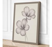 Two Petals in Pencil Canvas Wall Art Print 18x12 Inch (46 x 30 cm)