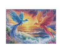 Two Phoenixes Flying at Sunset 300 Piece Jigsaw Puzzle for Adults Teens Jigsaw Office Break Relaxation Challenging Puzzle for Colleagues Home Decor 300 PCS
