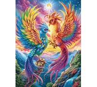 Two Phoenixes in Colorful Flames 300 Piece Jigsaw Puzzle for Adults Mitos Fantástico Cuento De Hadas Winter Evening Activity Cozy Relaxation Detailed Artwork Ideal Housewarming Gift 300 PCS