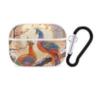 Two Phoenixes in Winter AirPod Pro Case, Anti Scratch Hard PC Cover with Keychain, AirPod Pro 2nd/1st Case Accessories for Women Men, White-Style