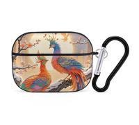 Two Phoenixes in Winter AirPod Pro Case, Anti Scratch Hard PC Cover with Keychain, AirPod Pro 2nd/1st Case Accessories for Women Men, Black-Style