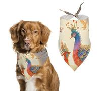 Two Phoenixes in Winter Dog Bandanas for Feeding Grooming, Triangle Pet Bibs Washable Pets Scarf for Cats & Dogs