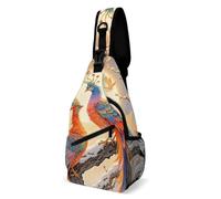 Two Phoenixes in Winter Sling Bag Small Crossbody Bags with Adjustable Strap Durable Chest Bag for Hiking Travel
