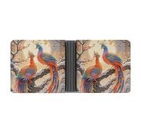Two Phoenixes in Winter Wallet for Men Bifold Rfid Blocking Slim Money Clip Front Pocket Wallet Card Holder