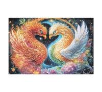 Two Phoenixes Sharing An Intimate Moment 1000 Piece Jigsaw Puzzle for All Ages Idea Quality Time Cardboard Home Decor Accent 1000 PCS