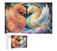 Two Phoenixes Sharing An Intimate Moment 1000 Piece Jigsaw Puzzle for Seniors Indoor Leisure Cognitive Development Gift for Retirement 1000 PCS