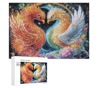 Two Phoenixes Sharing An Intimate Moment 300 Piece Jigsaw Puzzle for Teens 14+ Party Game Logic Thinking Gift for Social Gathering 300 PCS