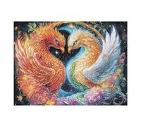 Two Phoenixes Sharing An Intimate Moment 500 Pieces Classic Jigsaw Puzzle Puzzle for Adults Concentration Training Wall Art Mental Exercise Halloween Thick Cardboard 500 PCS