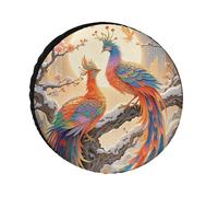 Two Phoenixes Universal Winter Tire Cover, Heavy Duty Oxford Fabric, Waterproof Wheel Protector for SUV, Truck, RV, Camper, Dust/Snow/Sun Protection, 26 Inch