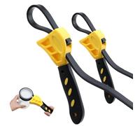 Two-Piece Adjustable Rubber Strap Wrench Set - 4 in & 6 in Flexible Loops for Filters, Faucet Heads, Jars, Shower Fixtures, and Pipe Connections