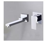 Two-piece Bathroom Basin Faucet Waterfall Gentle Effluent Basin Faucet Wall-Mounted Hot and Cold Water Faucet Easy to Install(I)