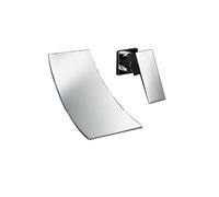 Two-piece Bathroom Basin Faucet Waterfall Gentle Effluent Basin Faucet Wall-Mounted Hot and Cold Water Faucet Easy to Install(Chrome C)