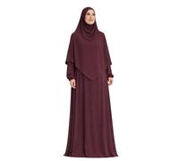 Two Piece Khimar Abaya Set for Women - Muslim Prayer Abaya with Khimar Scarf, Modest Islamic Dress, Loose Fit Abaya for Ramadan, Umrah, Hajj & Daily Wear (UK 8-20)