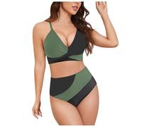 Two Piece Plus Size Tankini Swimsuits for Women Tummycontrol Women Swimsuit Tankini Dress Womens Bathing Suits Two Piece Slimming Effect Bathing Uits Triangle Low Waist Print Bottom Swimwear Green