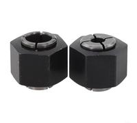 Two Piece Router Collet Set for Easy Replacement Sizes Include 6 35mm and 12mm for Various Routers