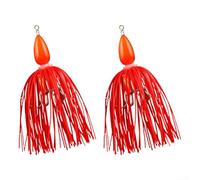 Two-Piece Saltwater Hook Set, Octopus-Form 6-Claw Lure Hooks for Targeting Squid, Cuttlefish, and Other Coastal Cephalopods (5#)