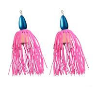 Two-Piece Saltwater Hook Set, Octopus-Form 6-Claw Lure Hooks for Targeting Squid, Cuttlefish, and Other Coastal Cephalopods (4#)