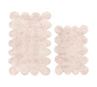 Allure Bath Fashions Scallop Bath Mat Two Piece Set - Blush, Pink