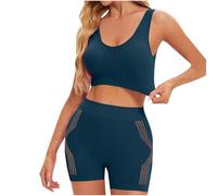 Two Piece Sets for Women Summer Outfits Workout Sets Sports Bra and Scrunch Butt Lifting Shorts Gym Yoga Active Wear 2 Piece Crop Tops Seamless Booty Shorts Lounge Tracksuits