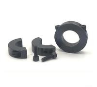 Two-Piece Split Shaft Collar Clamp for Industrial Metalworking, Black Steel Retaining for Ring with High for Axial Holding, Fits Shafts 12mm-30mm (DIN(15MM)