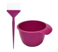 Two-piece suit Hair Dye Brush Bowl Set Hair Tint Dying Coloring Applicator Professional Salon Hair Color Mixing Dyeing Kit Barber Supplies(Pink)